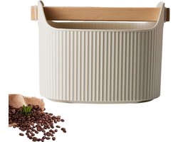 Uitklopbak Koffie - Knockbox - Afklopbak - Koffiedrab Emmer 1300ml - Met Afneembaar Klopstaa - Accesoires - Wit