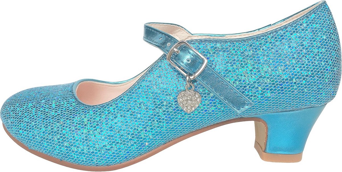 Blauwe Glitter Pumps met Hartje voor Meisjes