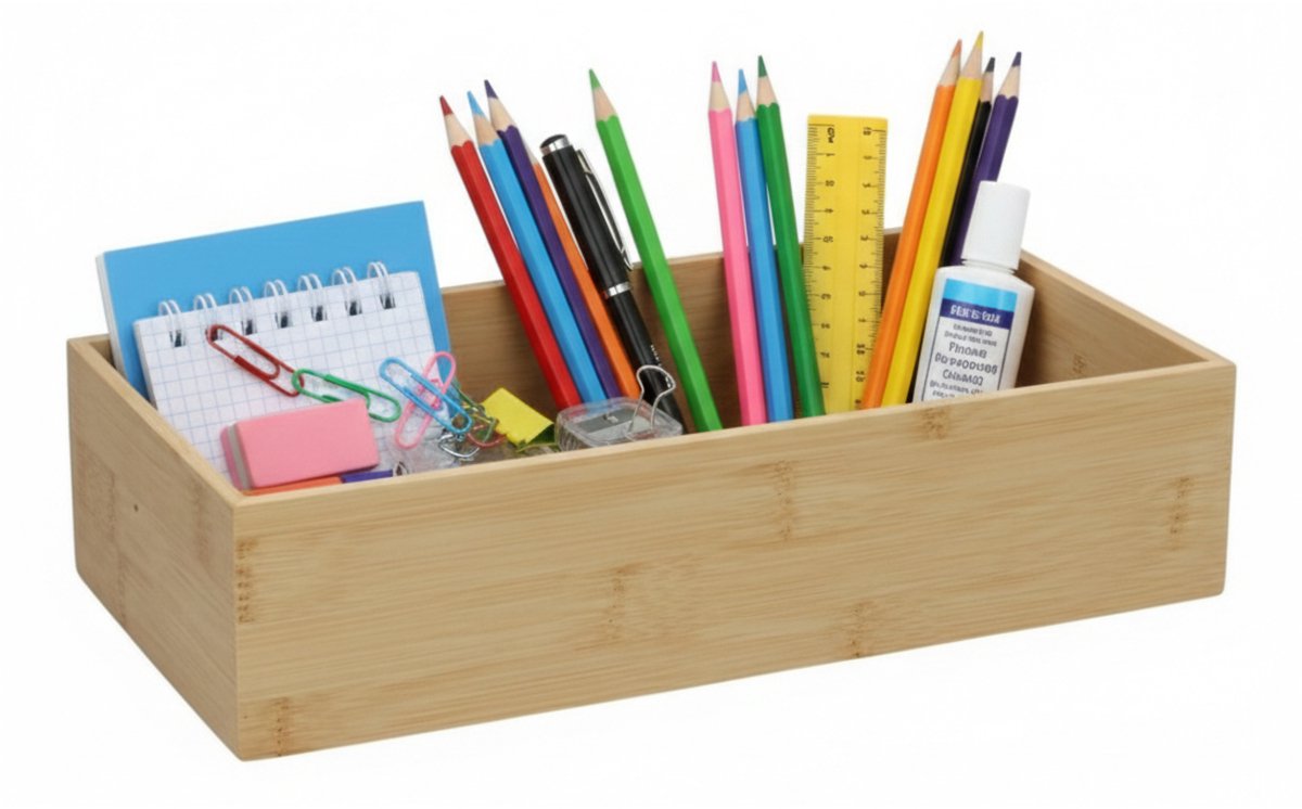 Gerimport Lade organizer - bamboe hout - 15 x 30 x 7 cm - bakje - kast sorteerbakje