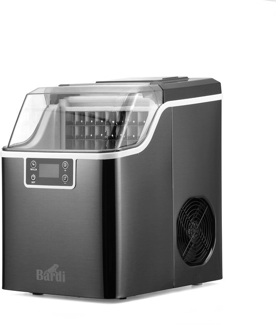 Bardi 3,2L Deluxe IJsblokjesmachine - Vierkante IJsblokmaker - LCD Display - 20Kg/24 uur. inclusief Thermosbeker en IJsschep - ZWART van Merkloos — afbeelding 2
