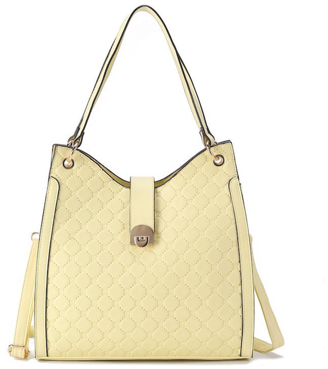 Gussaci - Handtas - Schoudertas & Crossbody Tas Dames – PU Leer – Geel – Verstelbare Schouderriem – 31 x 30 x 11 cm