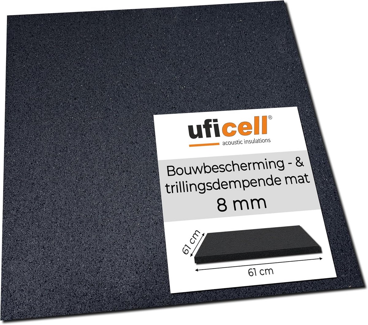 Bouwbeschermingsmat en Antitrillingsmat voor Wasmachines en Drogen - 61x61 cm