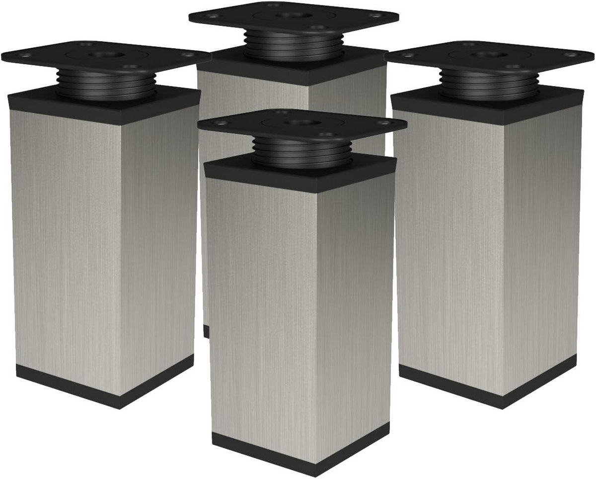 Verstelbare Metalen Meubelpoten Zwart - Set van 4 - Hoogte aanpasbaar voor Tafel of Kast