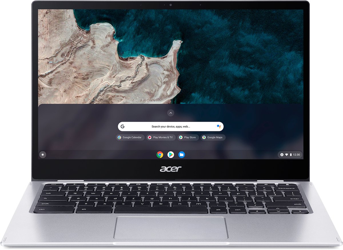 Acer Chromebook CP513-1HL-S1YN Snapdragon 7c 33,8 cm (13.3") Touchscreen Full HD 8 GB LPDDR4x-SDRAM 128 GB eMMC Wi-Fi 5 (802.11ac) ChromeOS voor ondernemingen Zilver
