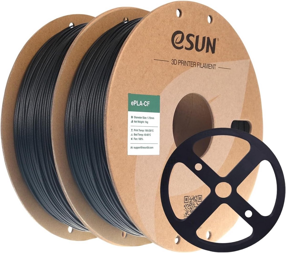 Koolstofvezel Gevuld PLA Filament 1.75mm voor 3D Printer - 2KG Zwart