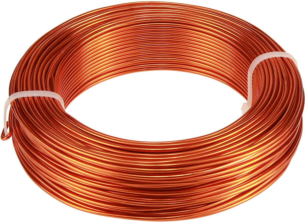 Aluminium knutseldraad, oranje, Ø2mm, 500g, 60m, voor doe-het-zelf dec