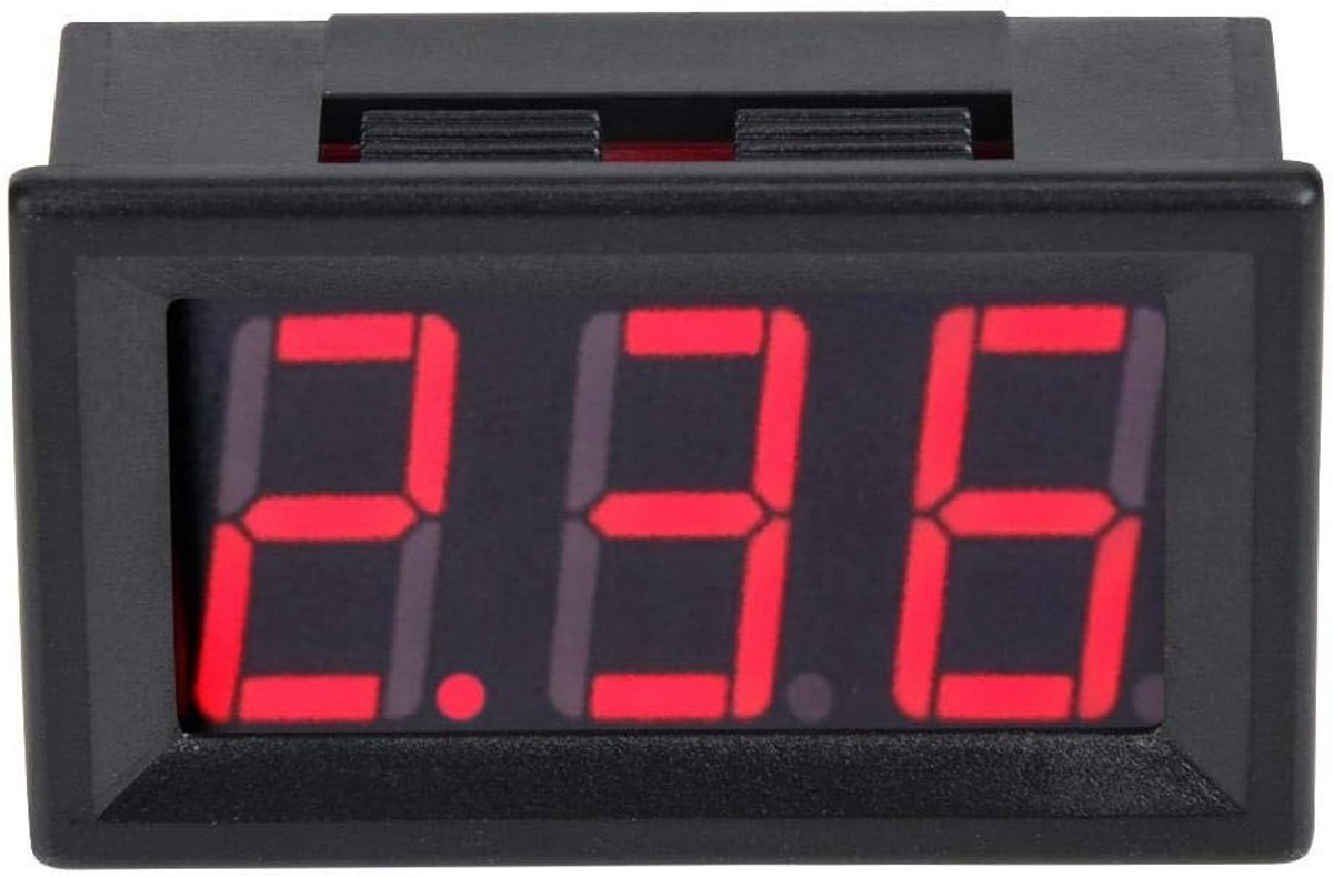 Digitale Stroommeter 0-10A DC Paneelmeter met 0.56 inch Display Rood