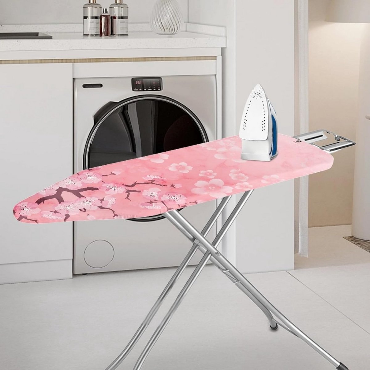 Strijkplankovertrek Roze Elastisch Antislip Wasbaar Klein 110 x 30 cm