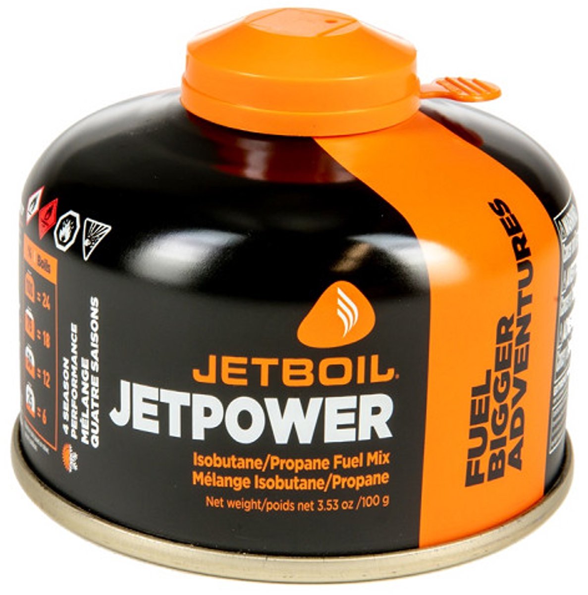 Jetboil Jetpower gascartridge 230g - bus - can - gasfles - voor kooktoestel - isobutaan - staal - kamperen - gasblik