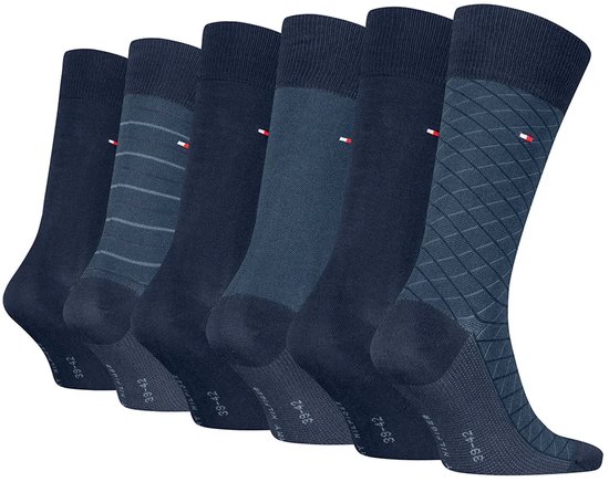 Tommy Hilfiger Herensokken Giftbox 6-Pack Navy