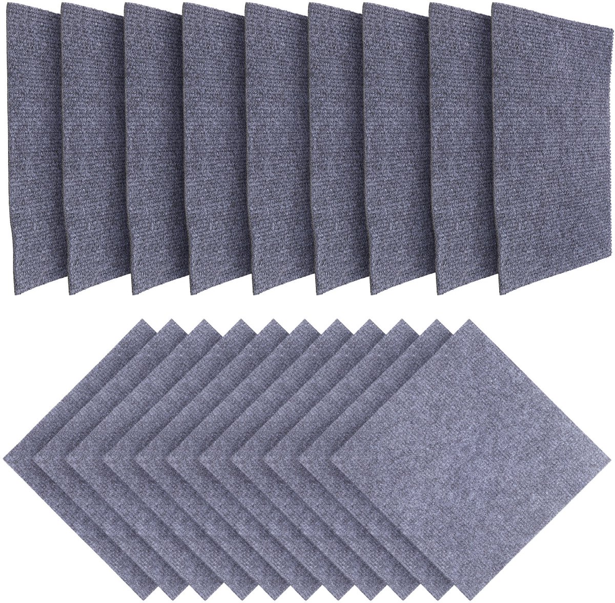 100 Stuks Zelfklevende Vloertegels 30x30 cm - Lichtgrijs Tapijttegel voor Hoge Belasting | Slipvast & Onderhoudsvriendelijk voor Slaapkamer, Hotel en Winkelcentrum,Lichtgrijs