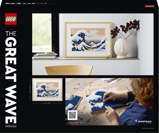 Boîte LEGO Art Hokusai 'La Grande Vague' mosaïque. Dimensions 39x52cm.
