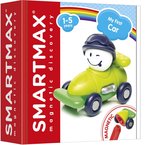 Doos met de tekst 'SMARTMAX magnetic discovery' en een afbeelding van een groen autootje met smiley.