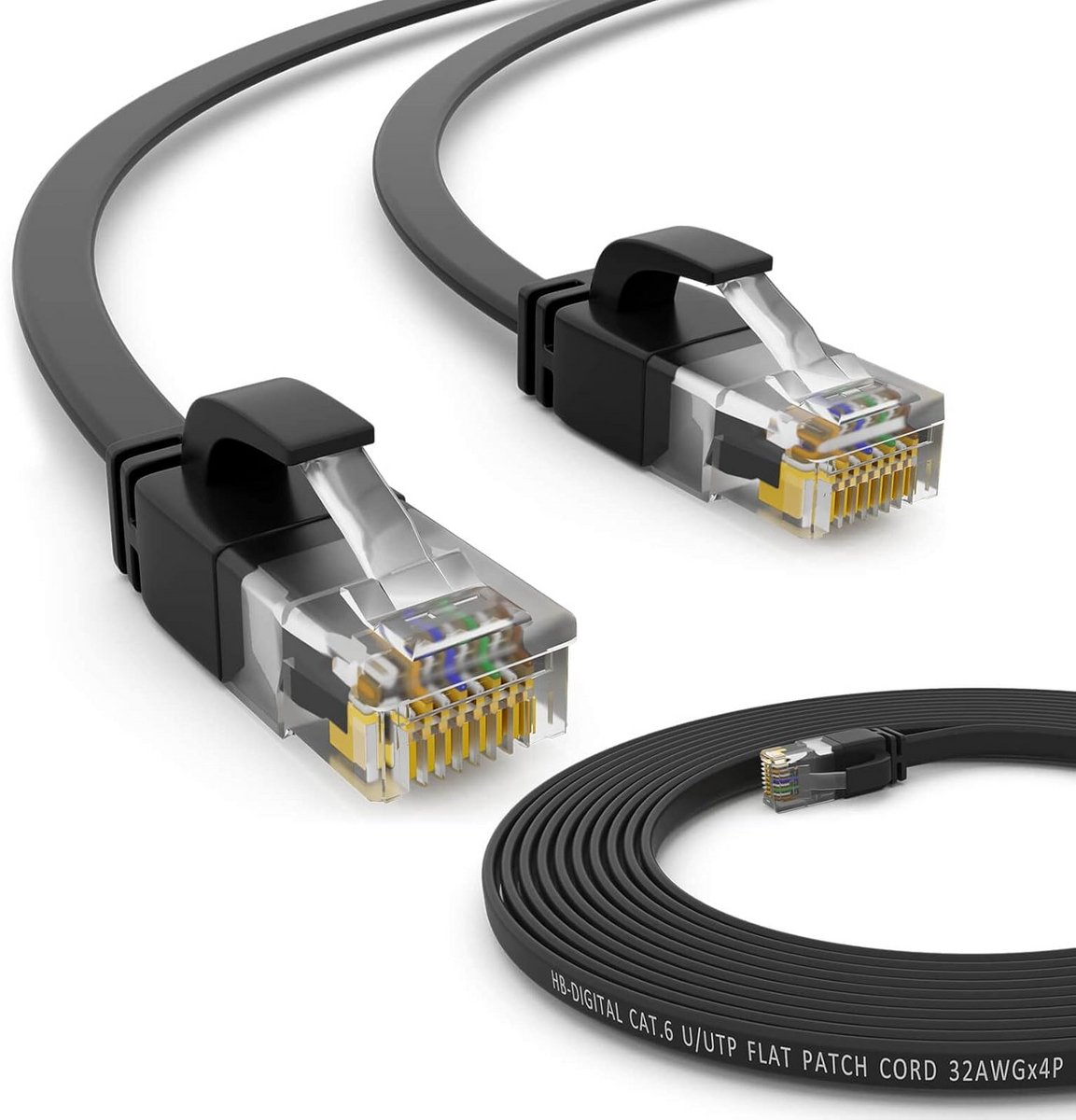 Platte Cat6 Netwerkkabel (2m) - Dunne Ethernet LAN Kabel tot 10 Gbit