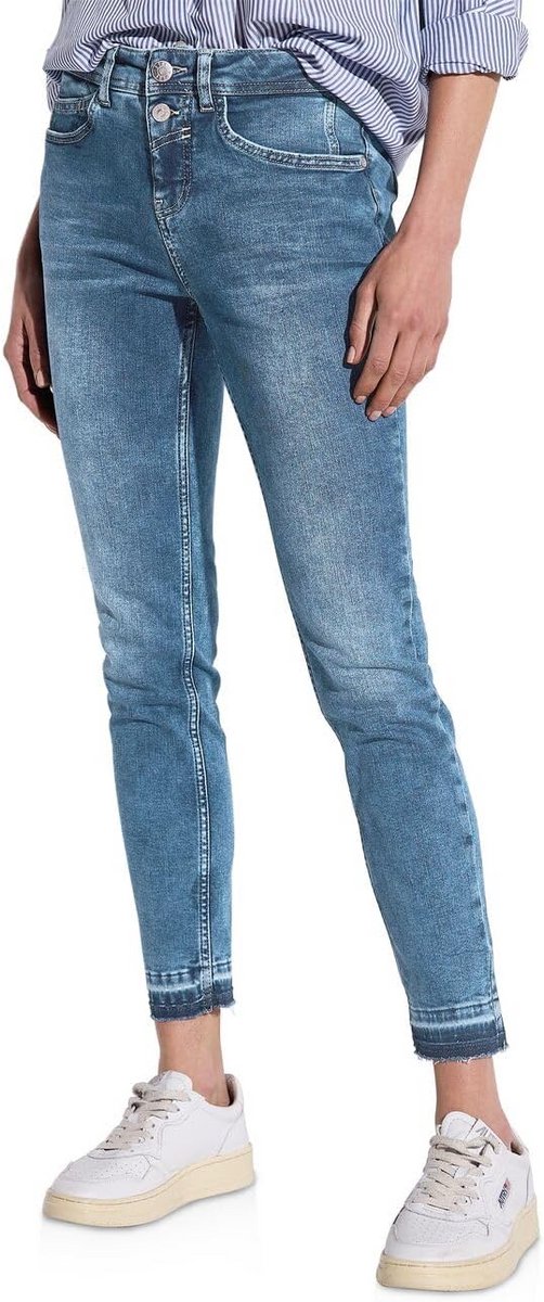 Dames Jeans Slimfit met Hoge Taille en Zoomdetail