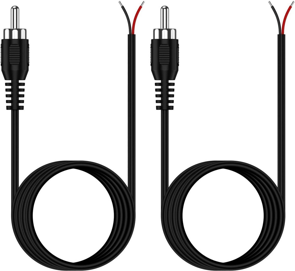 2 Stuks RCA Audiokabel Adapter Naar Blote Draad 2 Meter Voor Reparatie