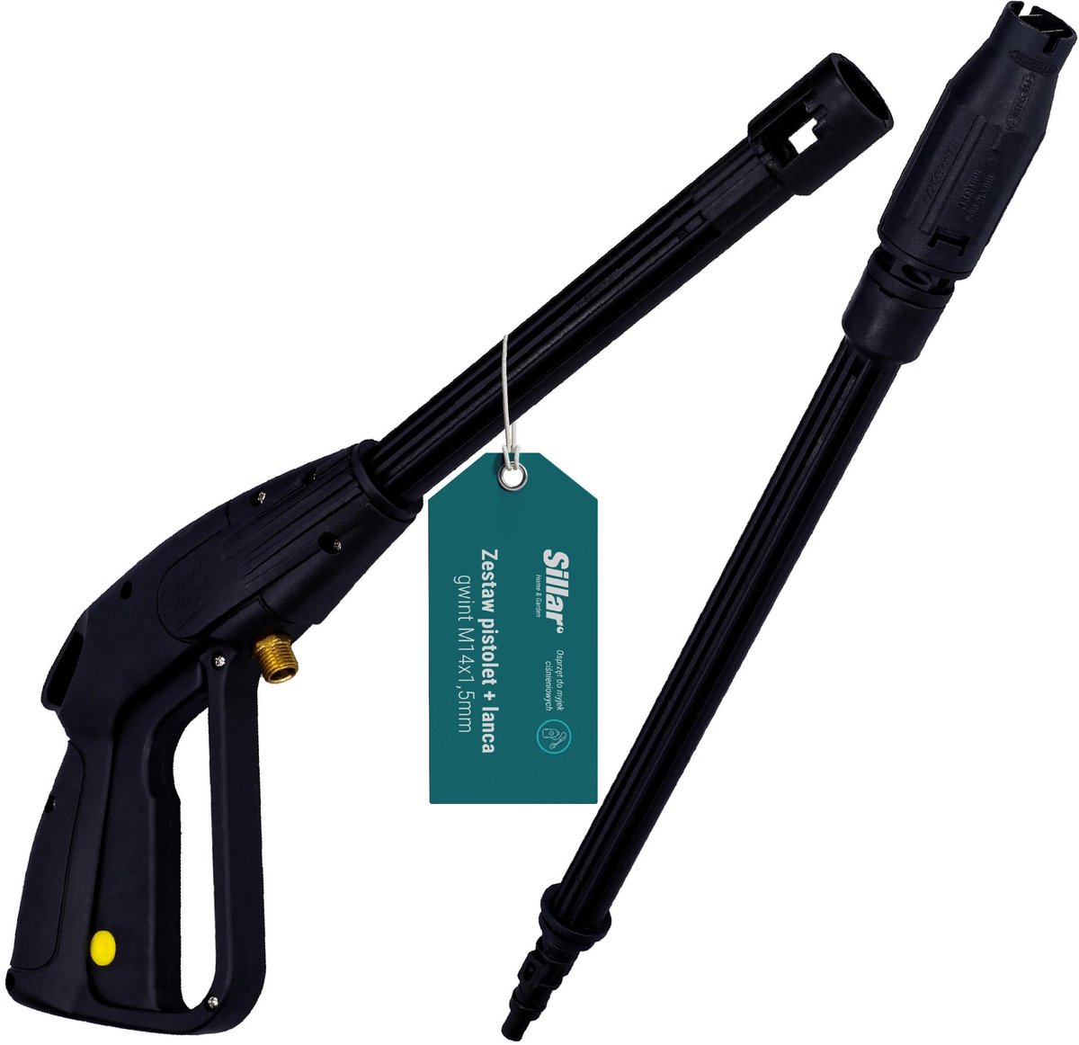 Sillar Set voor Hogedrukreiniger - Pistolet, Lanza en Mondstuk - Binnenm 14x1,5mm Draadaansluiting - geschikt voor Kärcher K2 K3 K4 K5 K6 K7