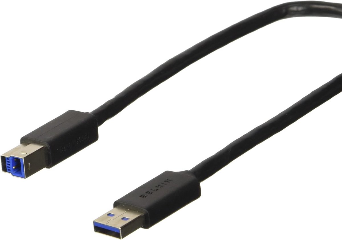 USB 3.0 A/B Kabel 1,8 Meter Zwart Supersnelle Gegevenskabel