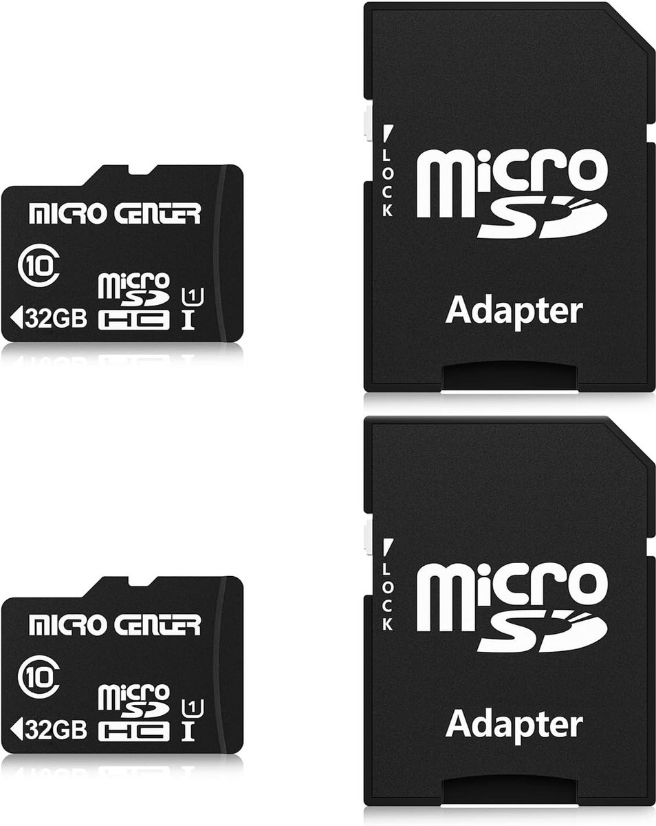 2x 32GB Micro SDHC Kaart Klasse 10 inclusief Adapter voor Hoge Snelheid Opslag