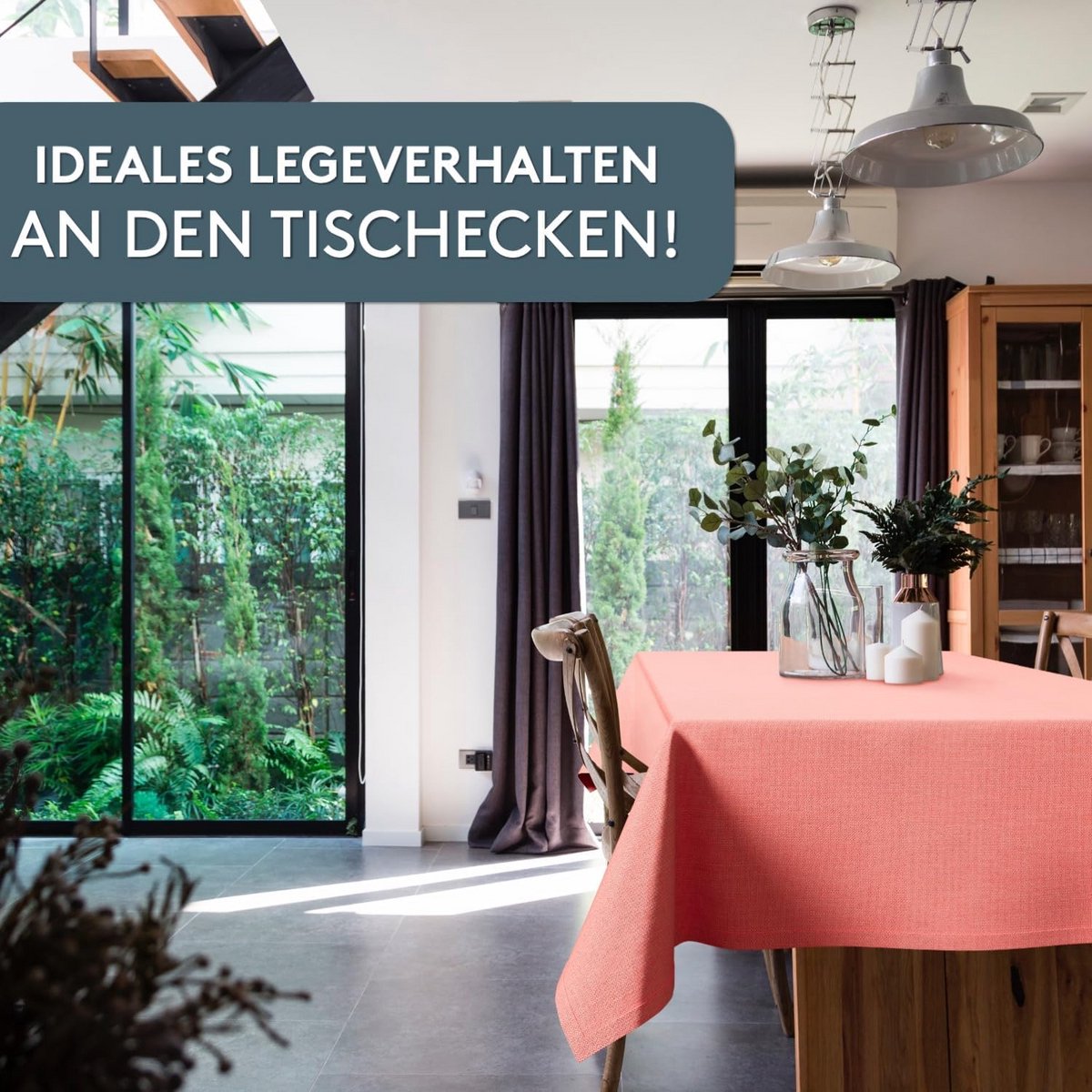 Afwasbaar tafelkleed Peach 140x280cm Geweven Waterdicht met Vlekbescherming