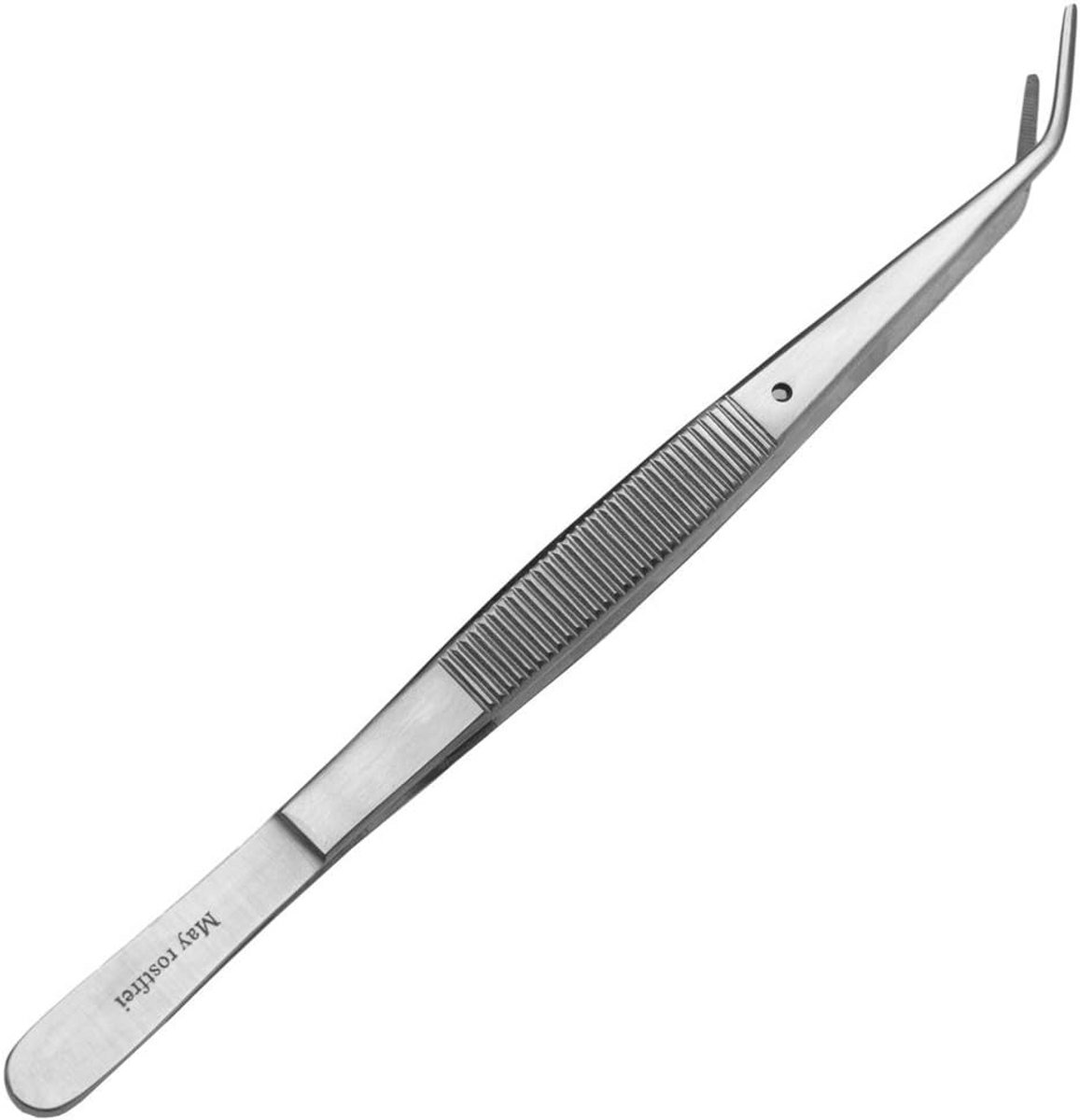 Universeel Pincet 15 cm met Fixeerstift - Schuine Fijne Punt