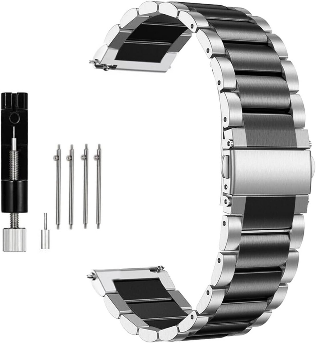Rvs Horlogeband Met Snelsluiting - Universele Metalen Band voor Dames en Heren (18, 20, 22mm)