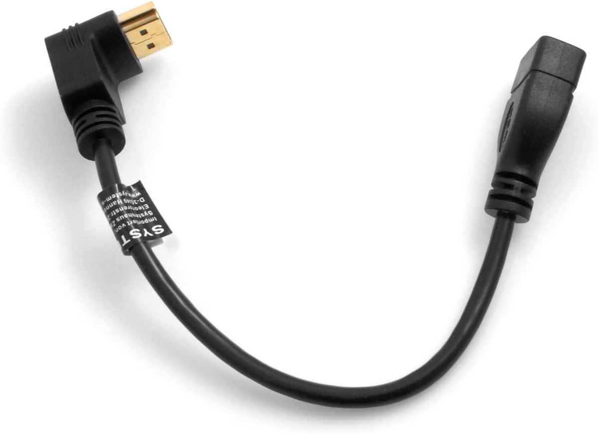 Korte HDMI Hoekverlengkabel 90 Graden Adapter 50 cm Man Vrouw