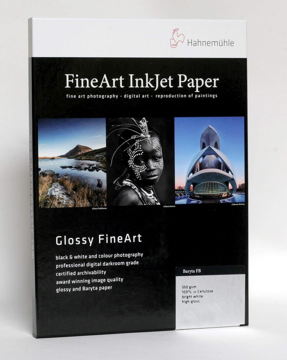 Baryta Fotopapier 350 g/m² A3+ Lichtwit voor Digitale Kunst