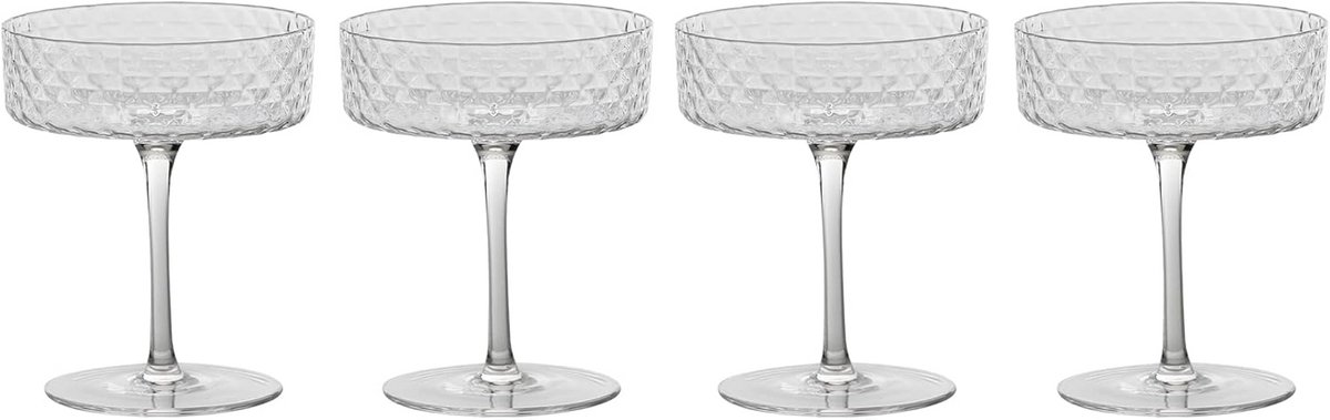 Elegant Kristallen Mixology Cocktailglas met Venetiaans Patroon