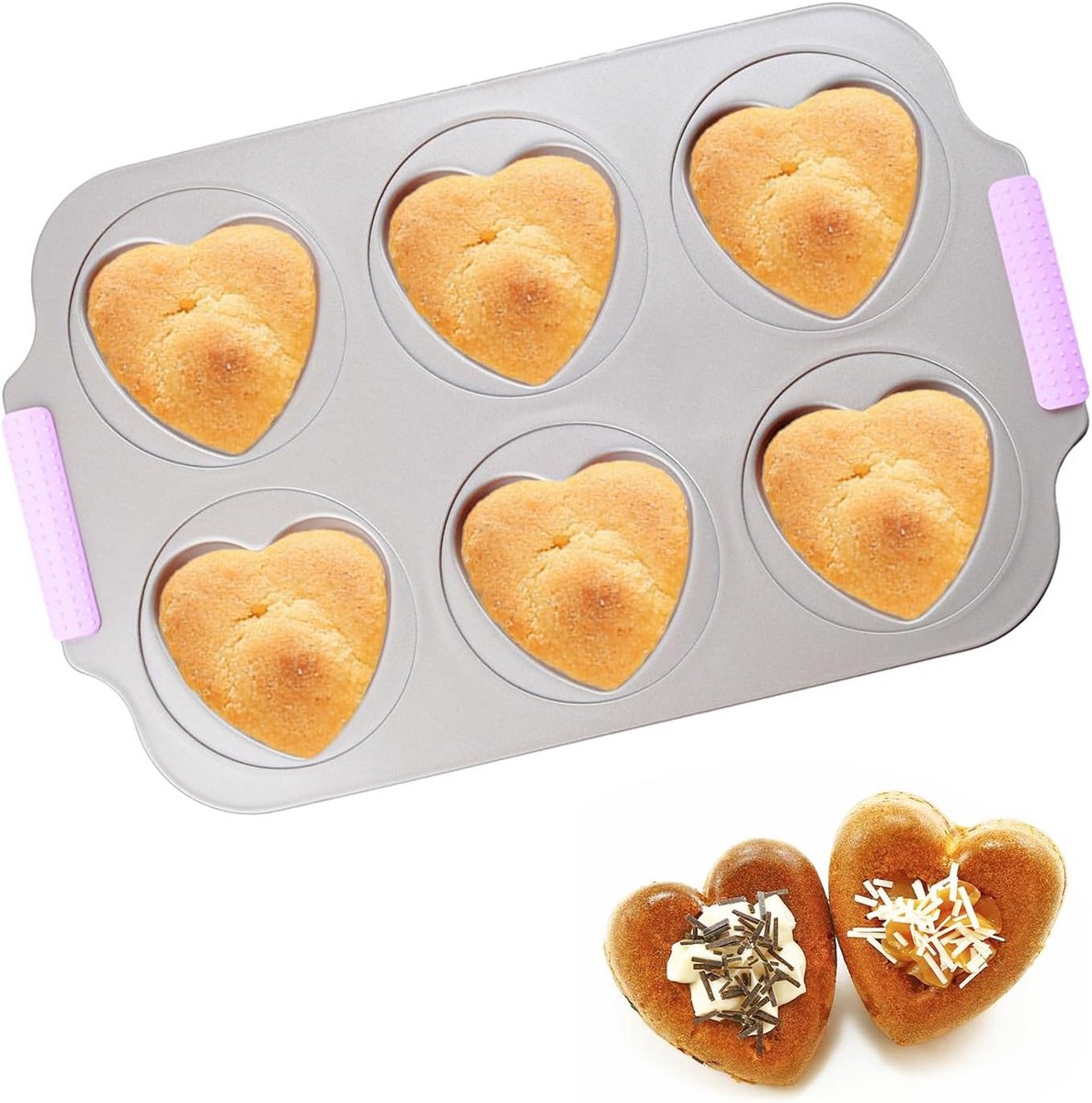 Hervormige Bakvorm met 6 Holtes voor Taarten en Brownies
