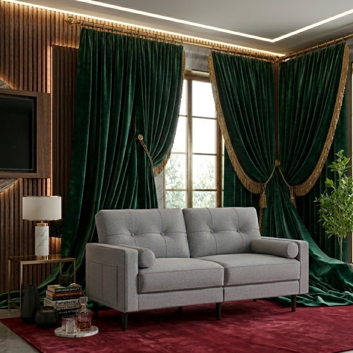 Modena Luxe 2-Zits Bank met Opbergvakken – Modern Design – Dikke Kussens – Linnen Look – Compact & Comfortabel – Grijs- Casa Serena – Afmetingen op aanvraag – Casa Dorada