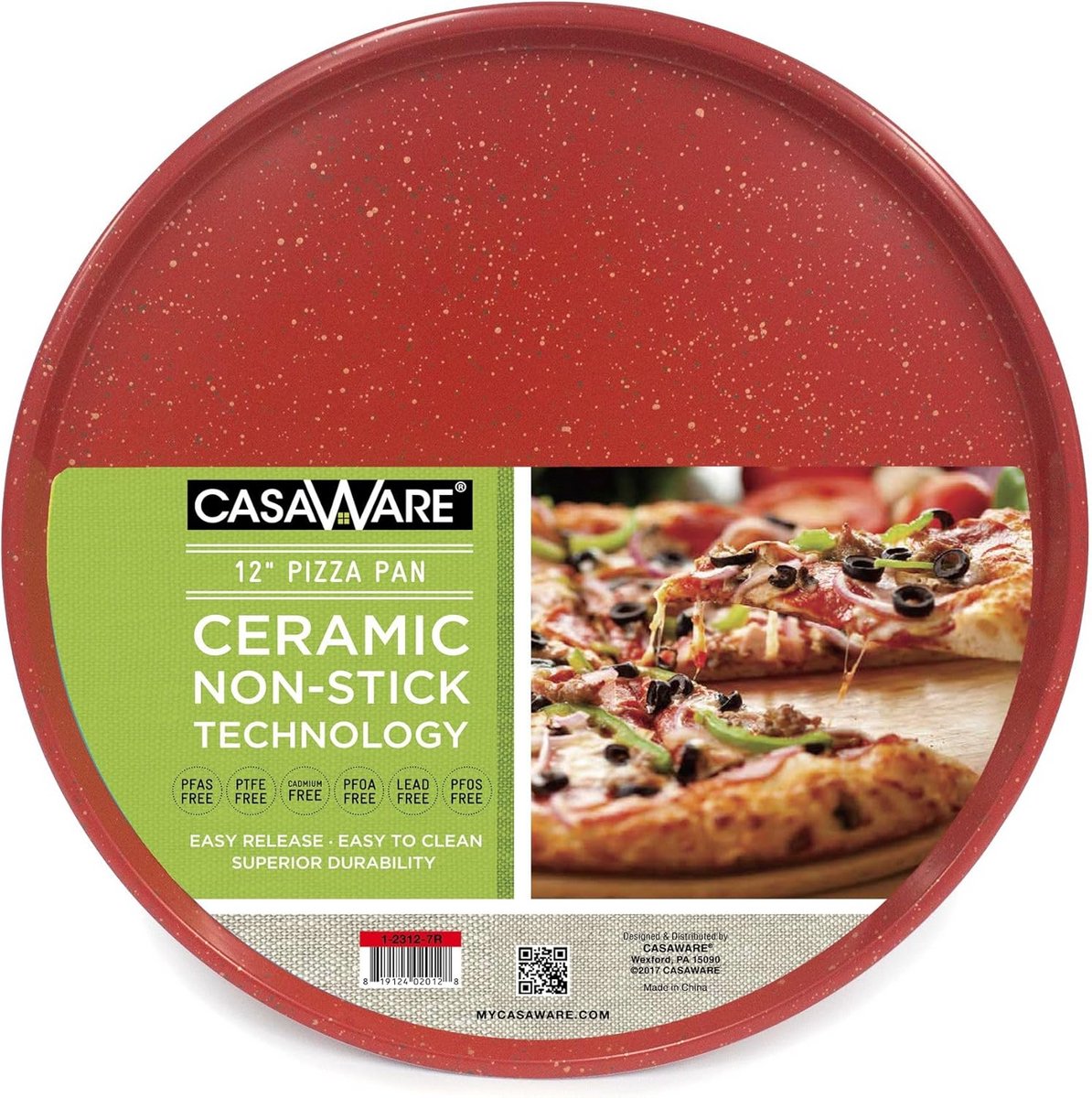 Pizza Bakvorm Rood Graniet 30,5 cm Antiaanbaklaag Voor Oven