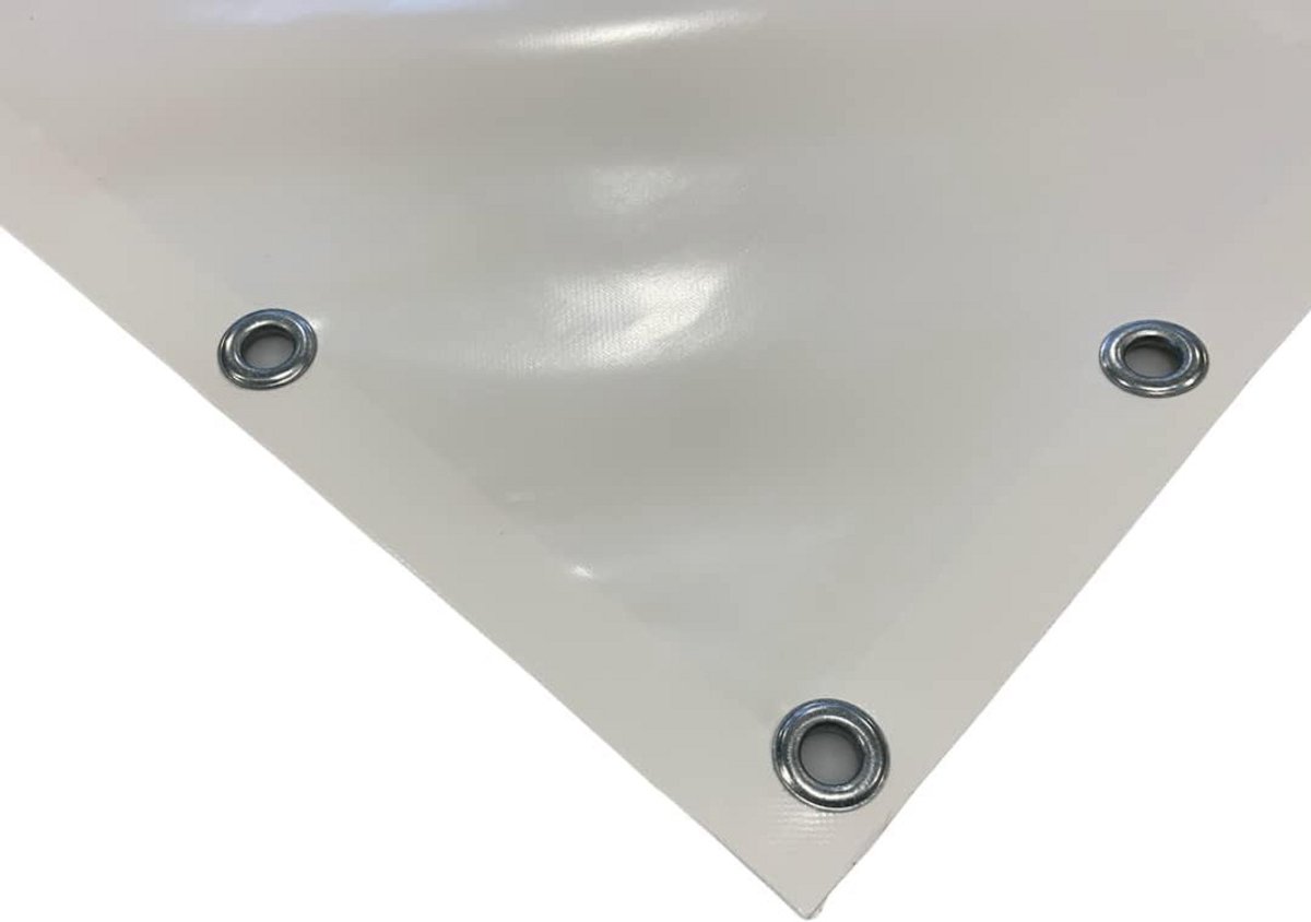 Stevig PVC Zeil 3x6 Meter Wit - 650 g/m² met Verstevigde Rand en Aluminium Oogjes