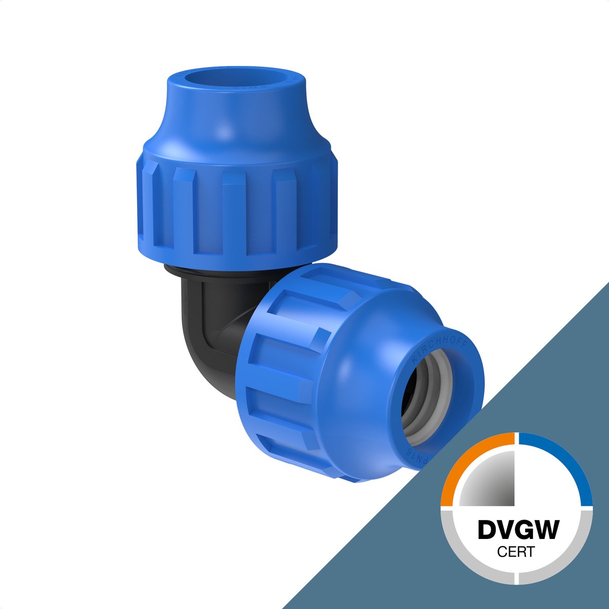 KIRCHHOFF PP knie 90°, 32 mm, knelfitting voor tyleen/socarex