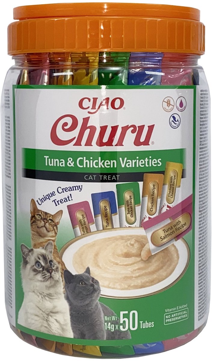 Bol.com Kattensnack Inaba Churu - Romige Tonijn & Kip - Graanvrij, 50x14g aanbieding