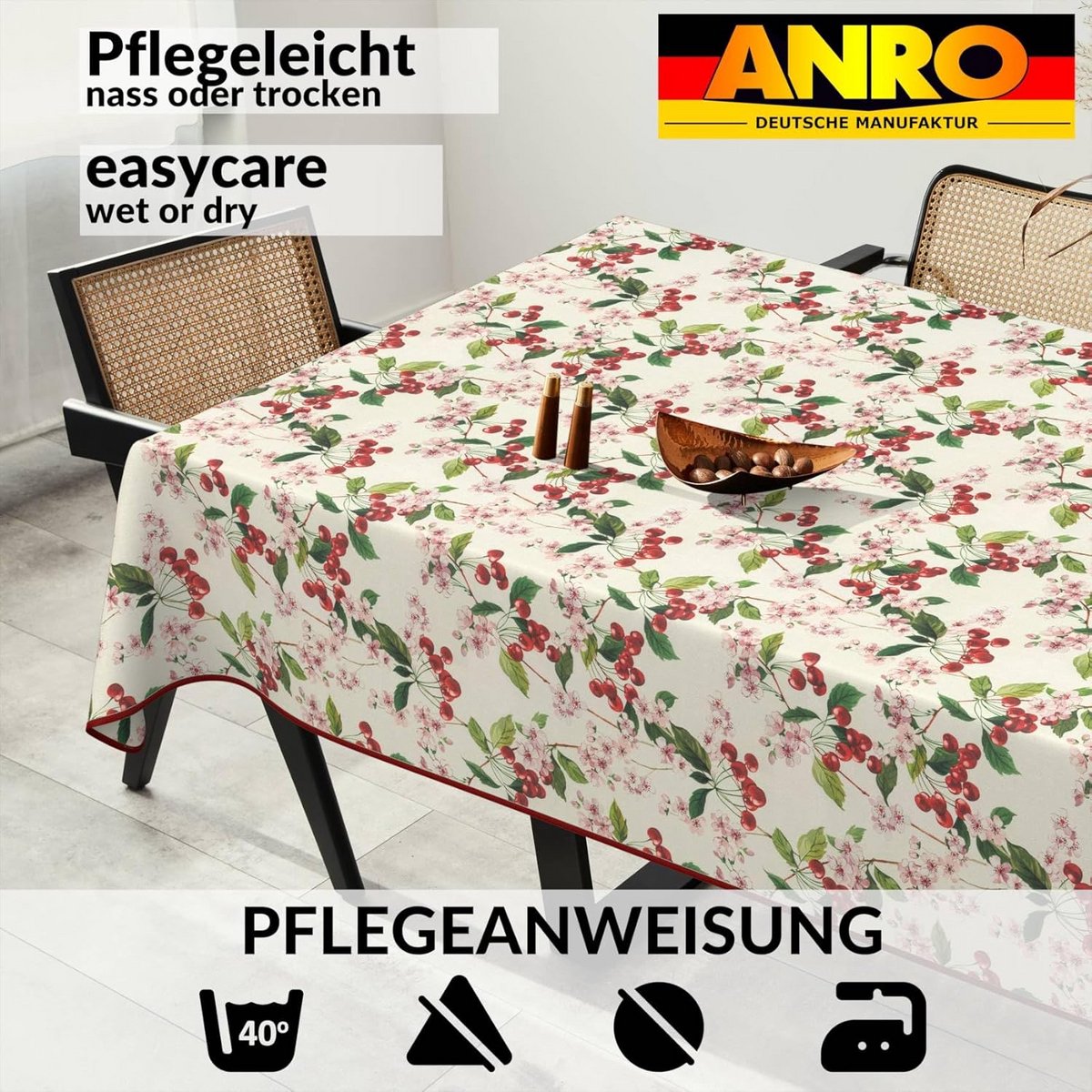 Wasbare Tafelkleed Katoen Polyester Acryl Binnen Buiten 260 x 140 cm Ablatend