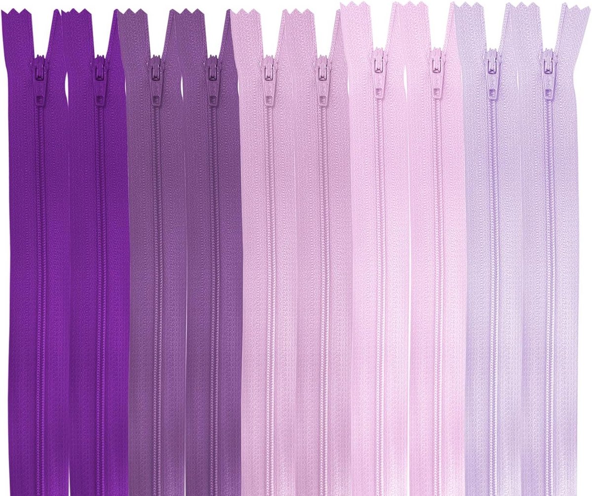 10 Stuks Nylon Ritssluitingen 18 cm Paars voor Naaien en Knutselen