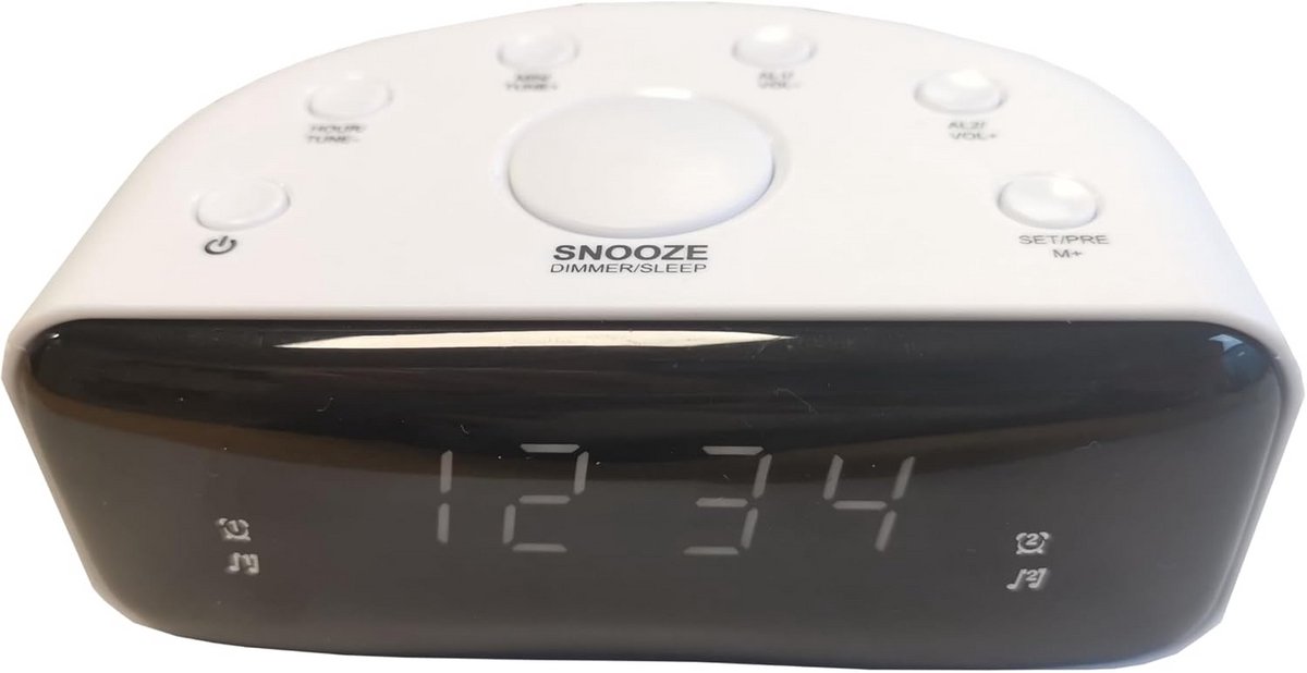 Wekker met Radio en Dubbele Alarmfunctie