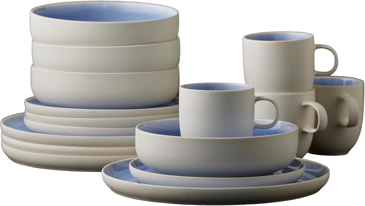 Servies Set Aardewerk voor 4 Personen - Deens Design - Glanzend