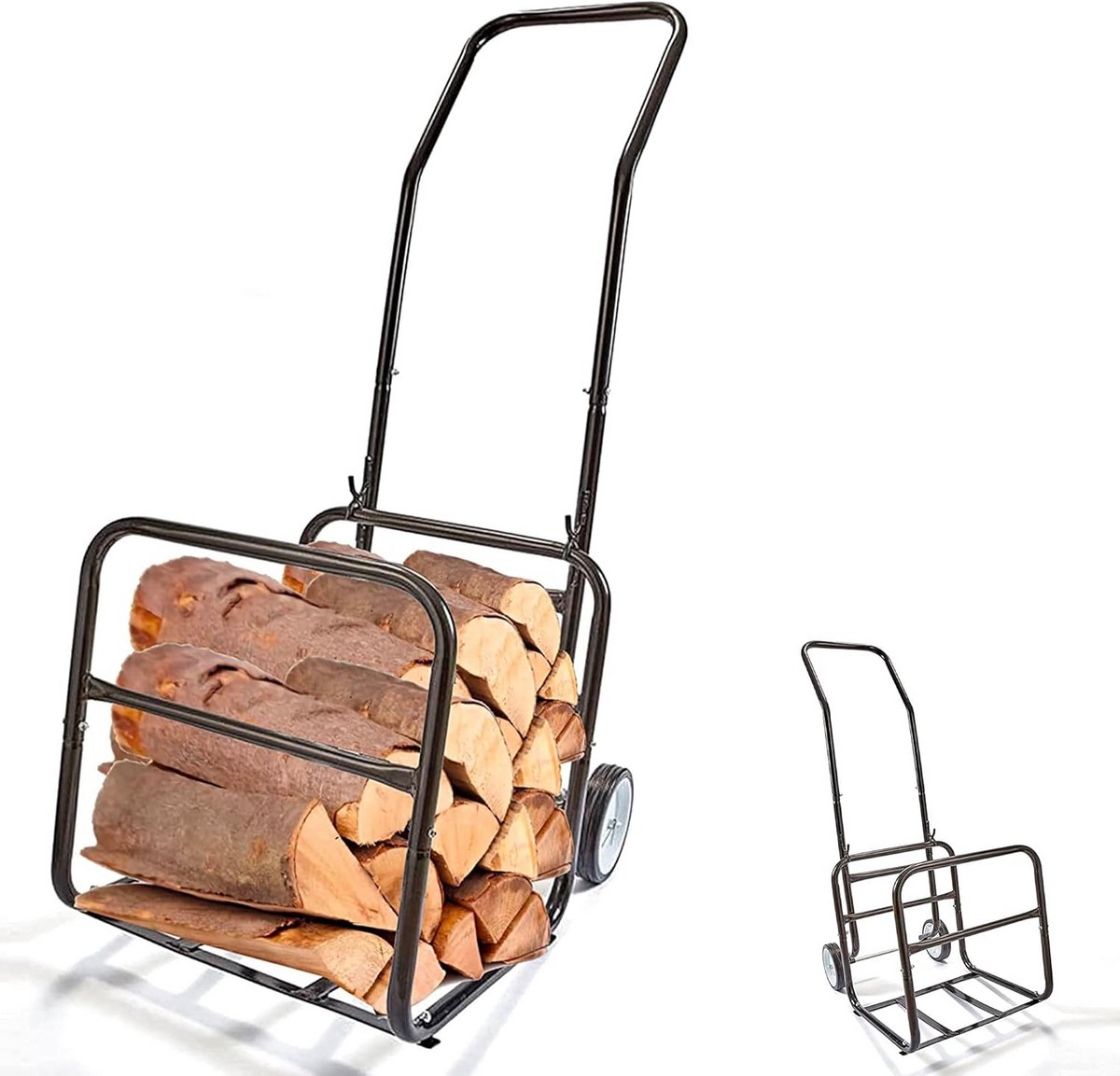 Draagbaar Houtrek voor Brandhout - Verstelbare Log Trolley met 50 kg Capaciteit
