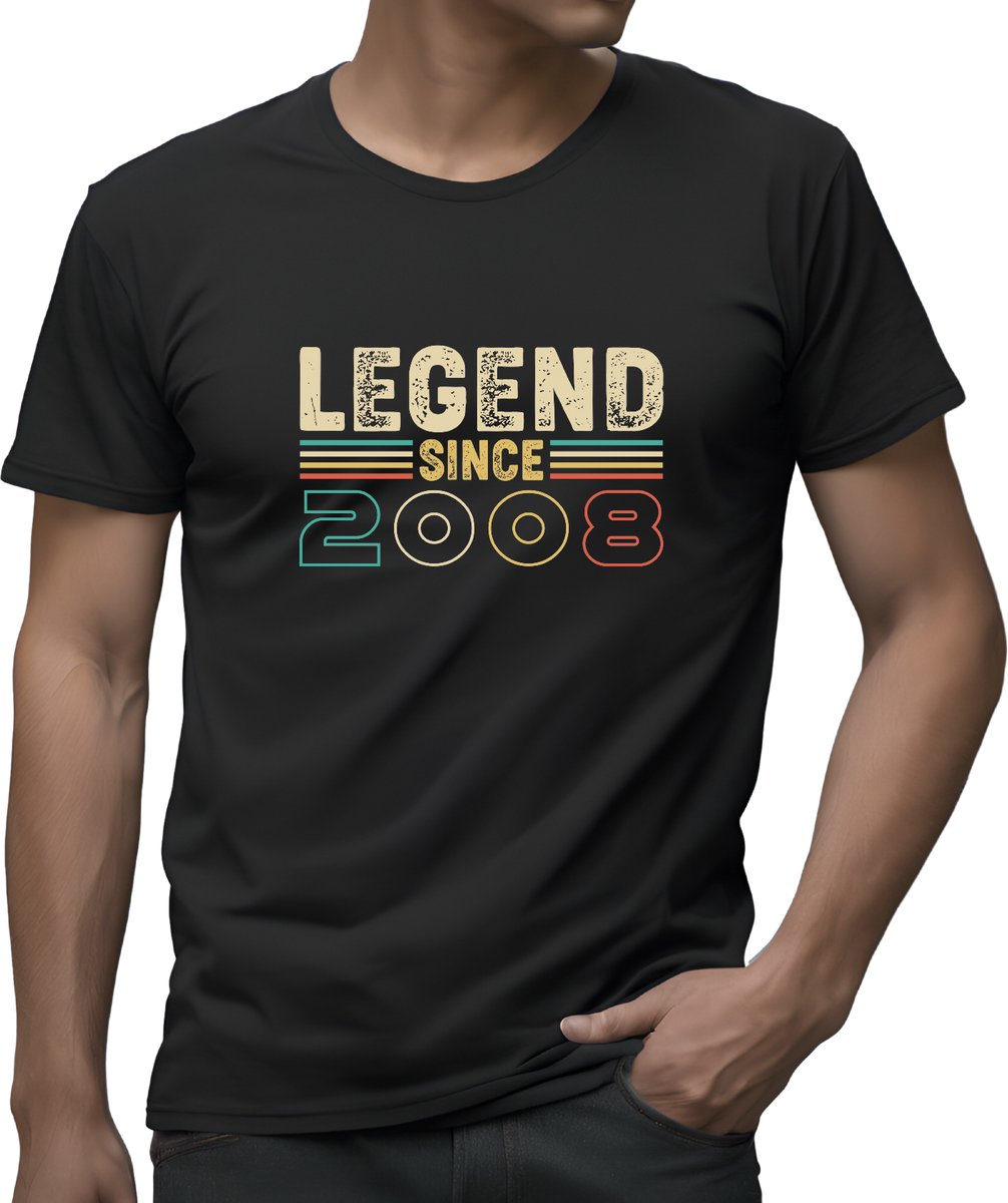 Legend Since 2008 T-shirt - Cadeau - 18e Verjaardag - Feest - 18 jaar cadeau’s - Verjaardag - Gift - 18 Jaar T-shirt - Verjaardag cadeau - Cadeau - 18+ - Maat M
