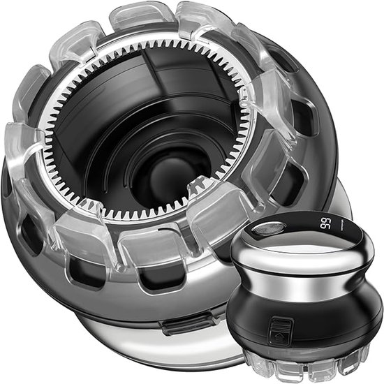 Automatische draadloze elektrische haartrimmer voor mannen, professionele waterdichte automatische ronde haartrimmer met led-display, gemakkelijk zelf haar knippen en schoonheidstrimmer, geschikt voor mannen en thuisgebruik.