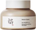 Pot met de 'Ground Rice and Honey Glow Mask' van Beauty of Joseon, met een mat beige omhulsel.