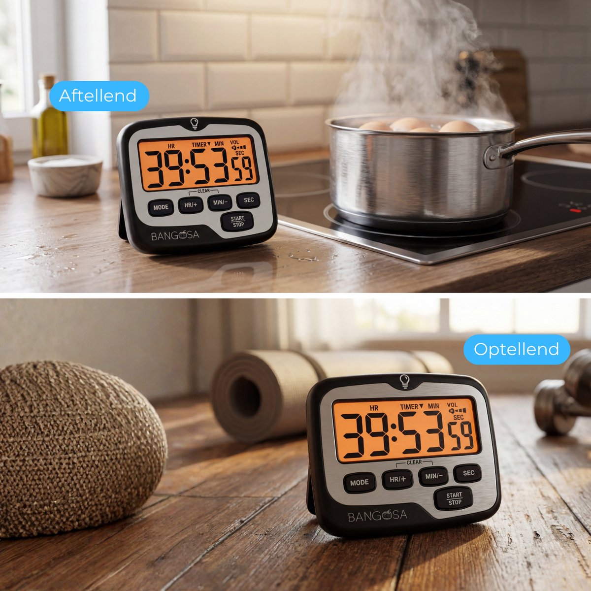 Bangosa Digitale Kookwekker – Keukenwekker Digitaal met Magneet – RVS Kookwekker Digitaal Timer Stopwatch – Magnetische Keuken Timer — cadeau in Kookcadeaus - foto 3