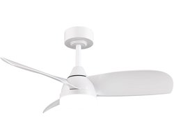 REALITY HELSINKI - Ventilator - Wit mat - incl. 1x SMD 20 W - Afstandsbediening - Geintegreerde dimmer - Traploos instelbare lichtkleur - Dimbaar met schakelaar - Niet externe dimbaar - Geheugenfunctie - Zomer- en wintermodus - 6 snelheidsniveaus
