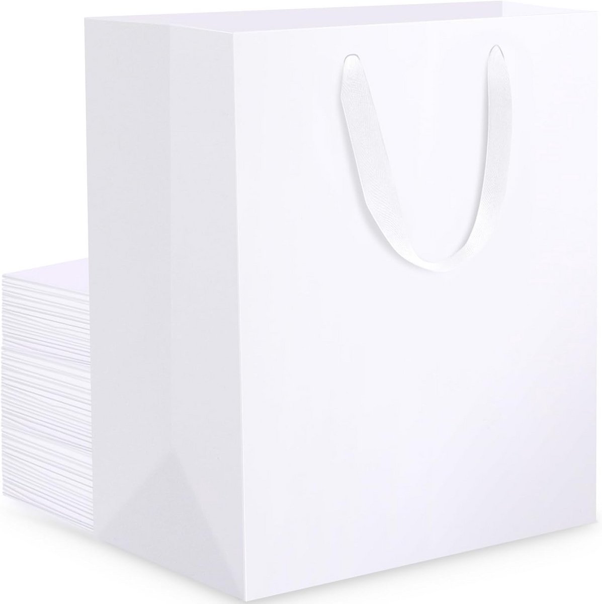 Grote Witte Papieren Tassen met Handvat 30 Stuks 250GSM Luxe Cadeautas