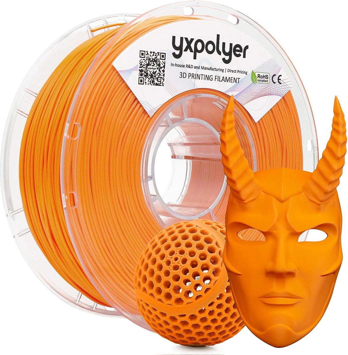 Flexibel PLA Pro Filament 1.75mm Lichtoranje 1kg voor Elastische 3D-Prints