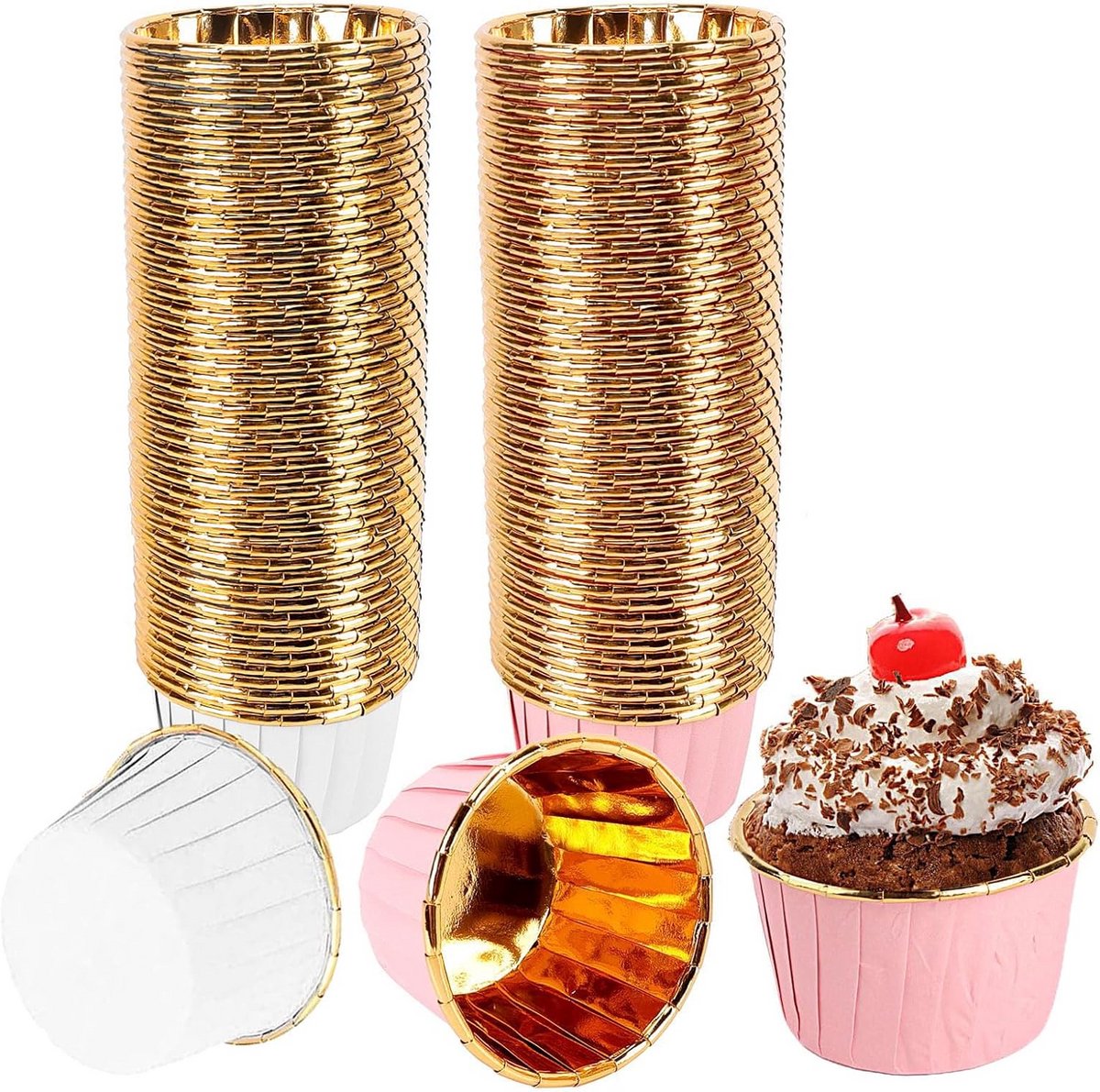 100 Papieren Vormpjes voor Muffins, Cupcakes en Bonbons - Ovenbestendig