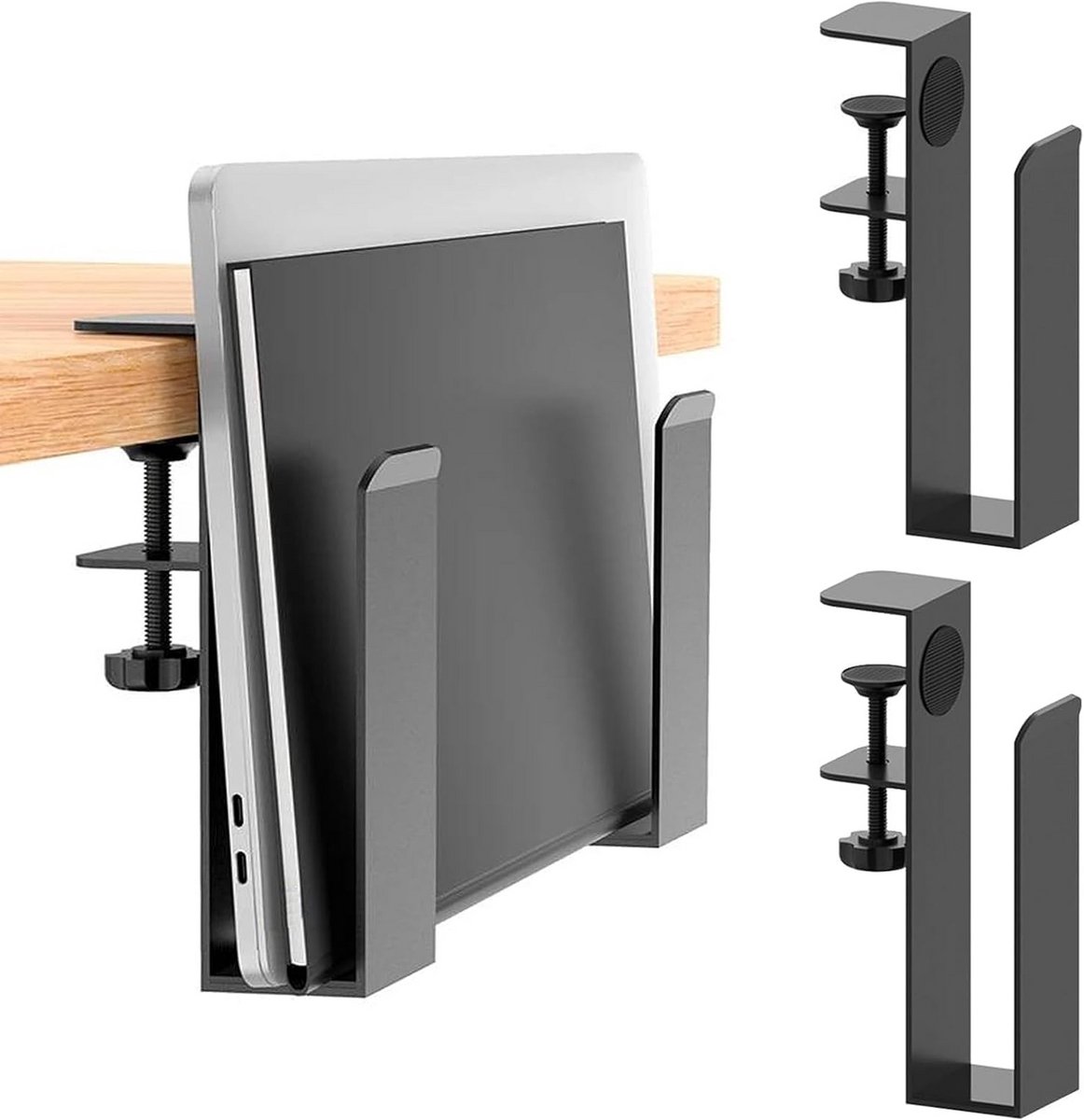 Verticale Laptophouder voor Bureau – Metalen Klem voor Notebook en PC