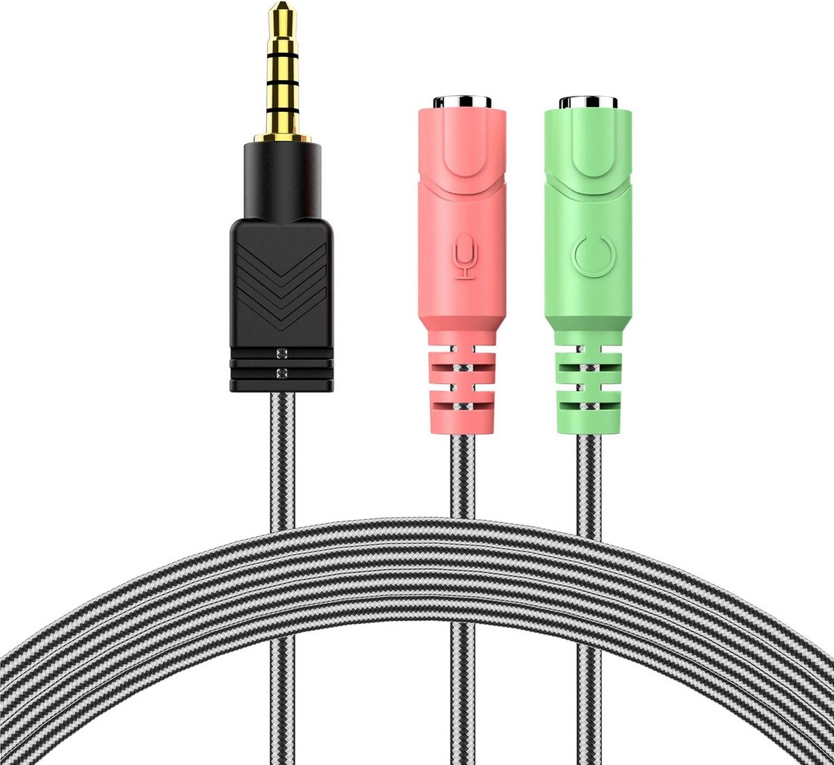 Audio Splitter Kabel 3,5mm Jack Y-Kabel voor Headset en Microfoon - PC, Laptop & Mobiel